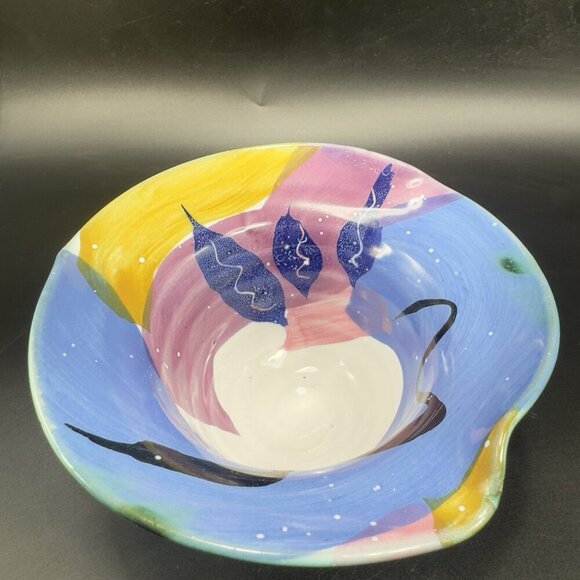 Italian Art Pottery Footed Dish Bowl Container Hand Made RedWare Made In Italy - Picture 12 of 14